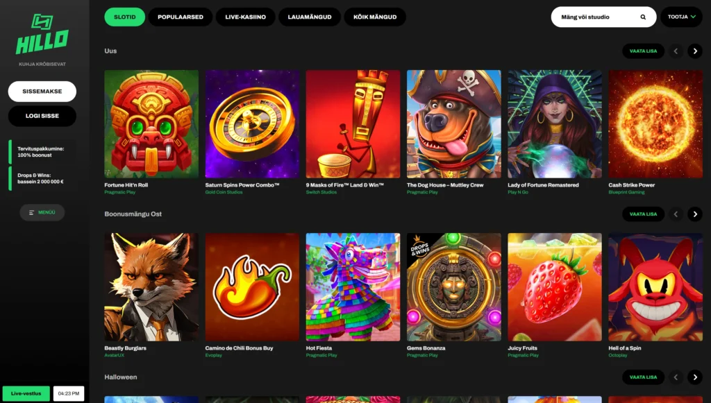 Hillo Casino kuvatõmmis